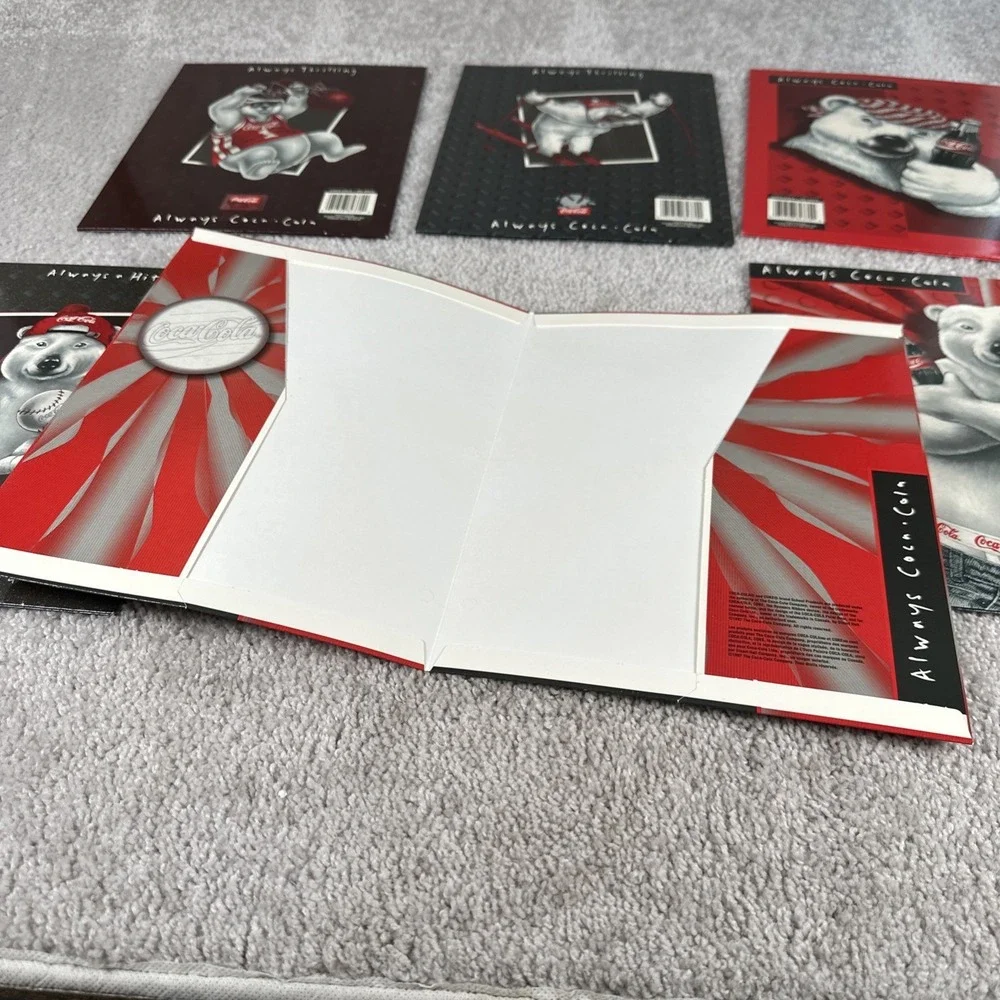 1997 COCA-COLA Polar Bear Folder Stuart Hall Marketing 90s Set of 6 Folders